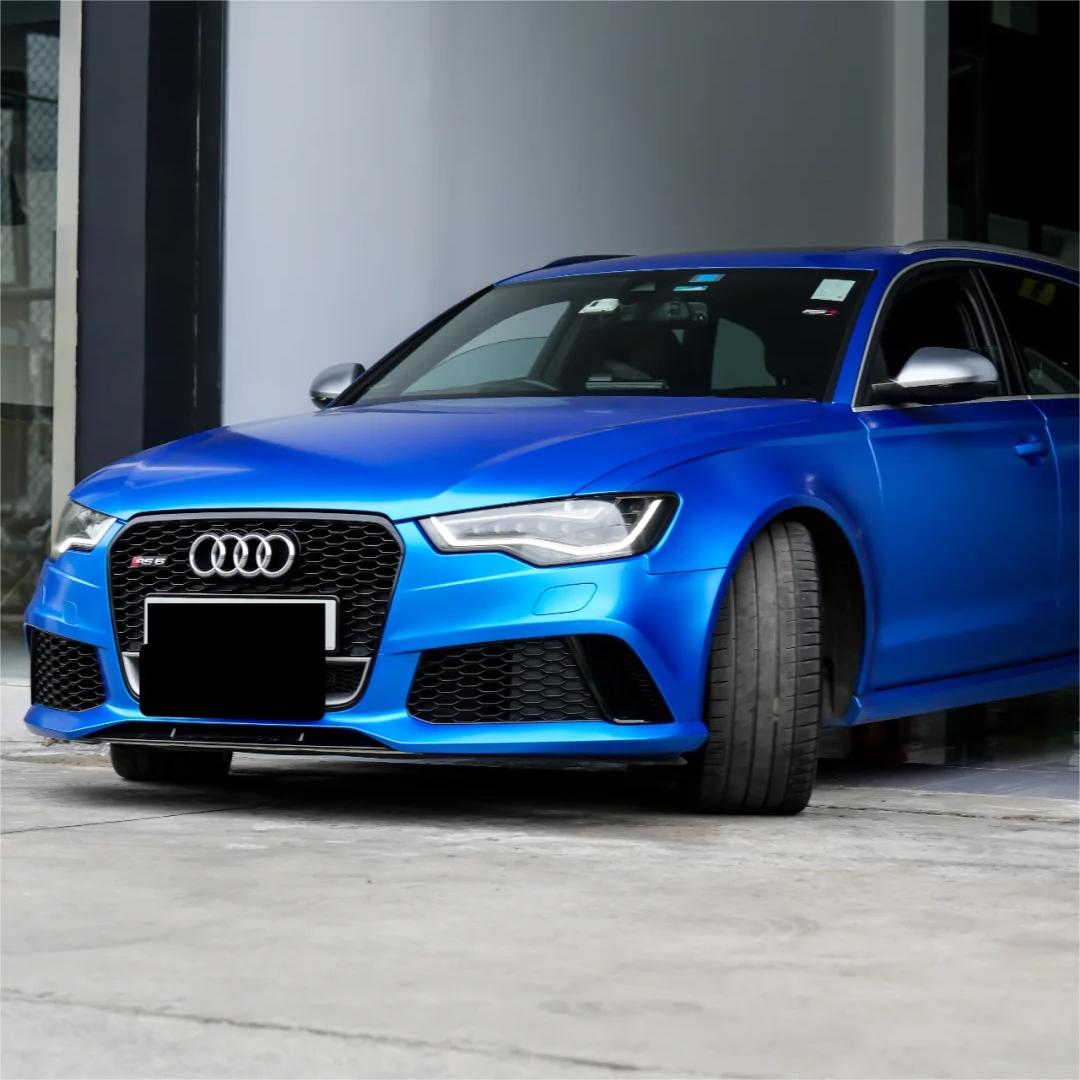 Azure Blue Car Wrap