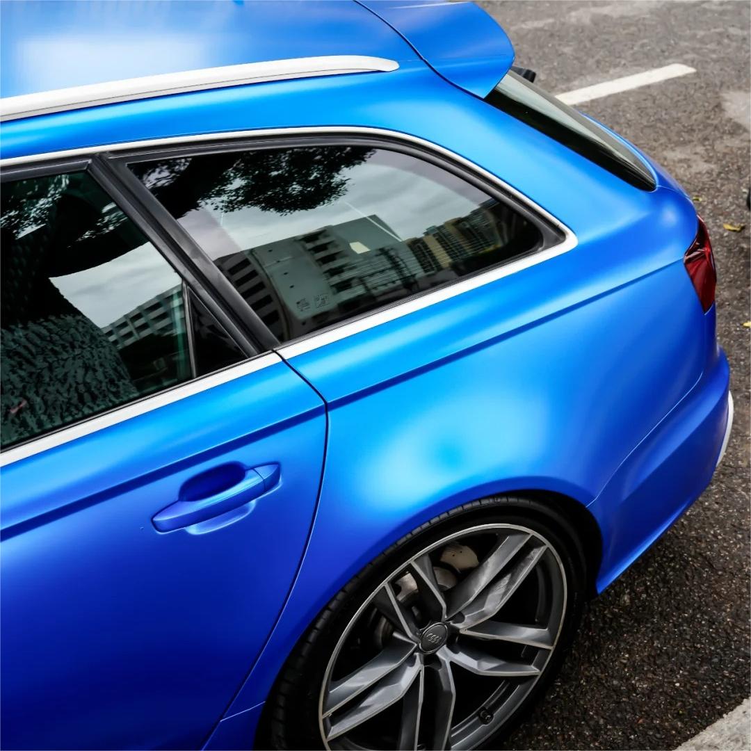 Azure Blue Car Wrap