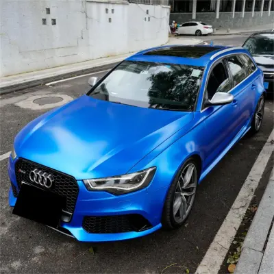 Matte Metallic Diamond Blue Car Vinyl Wrap  02