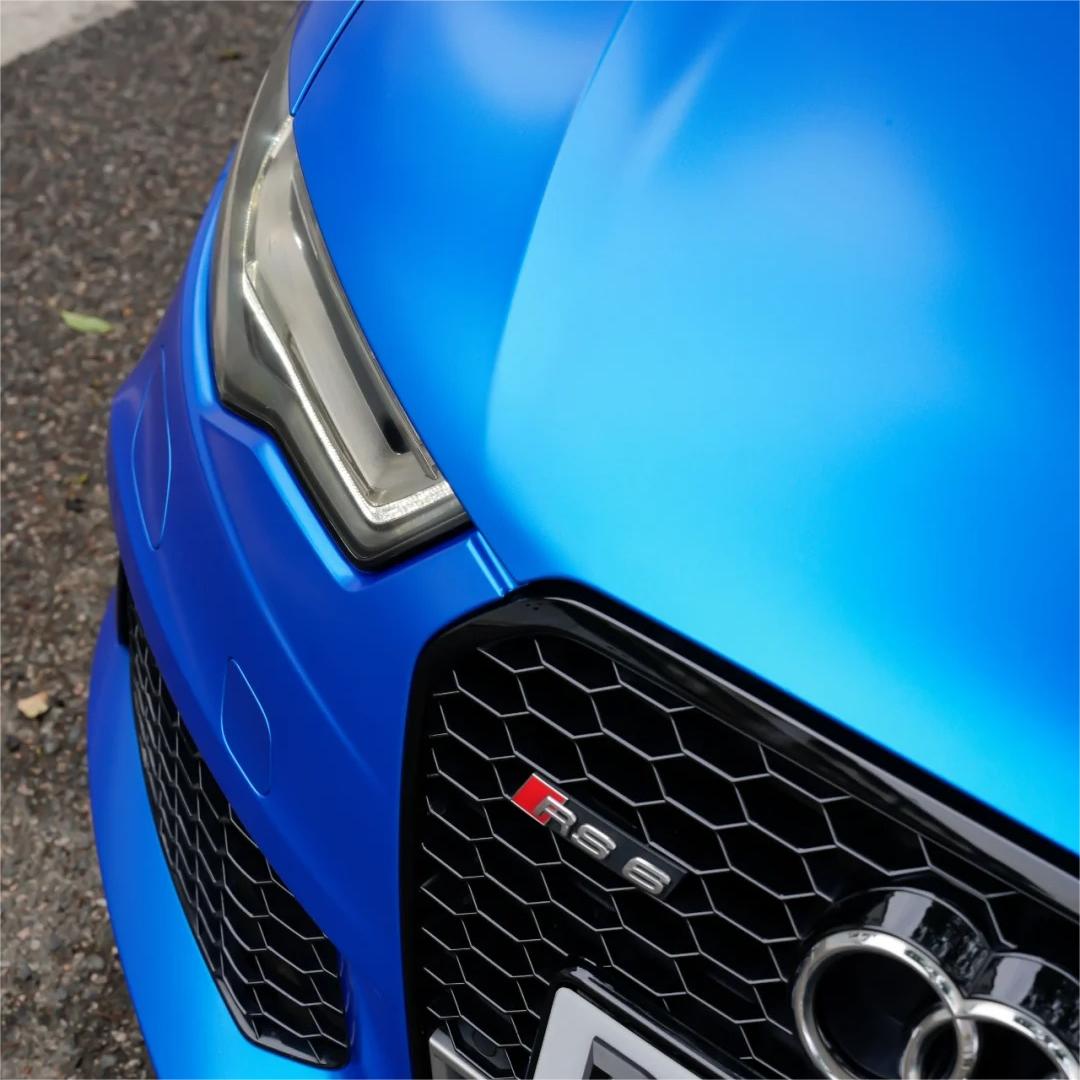 Azure Blue Car Wrap