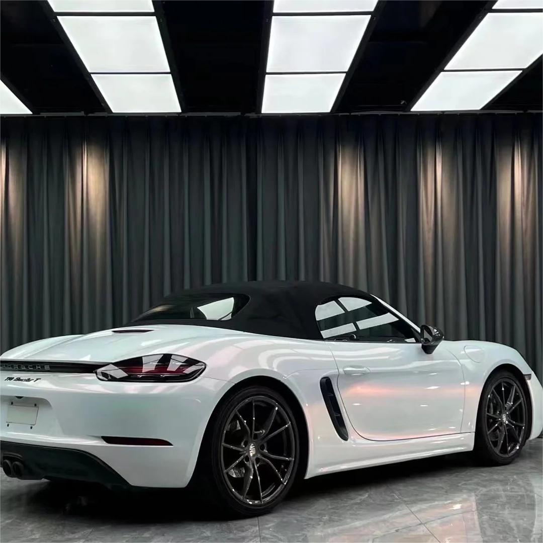 Gloss Metallic Chameleon Diamond Pink White Car Vinyl Wrap