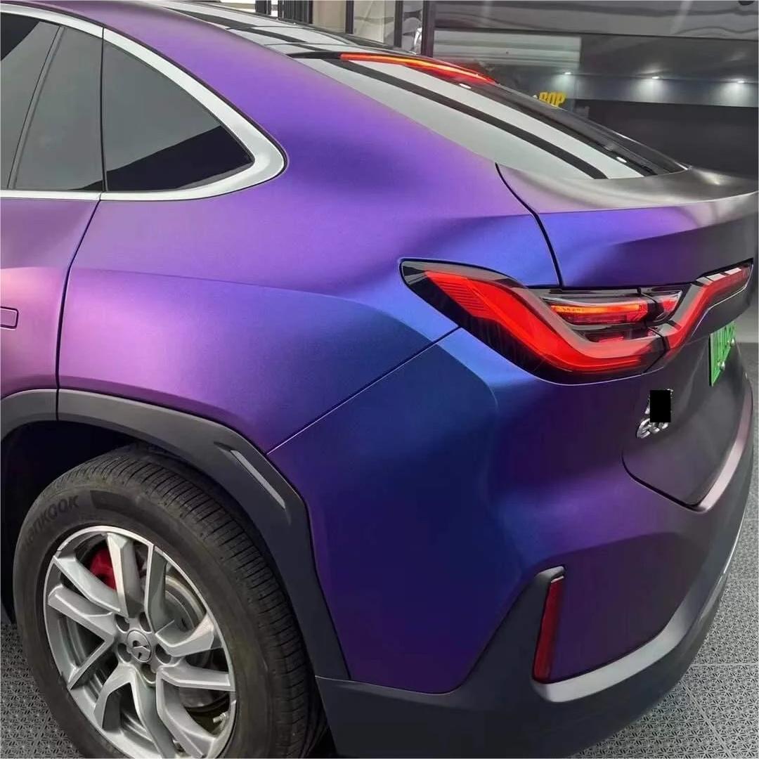 Matte Metallic Diamond Purple Red Car Vinyl Wrap