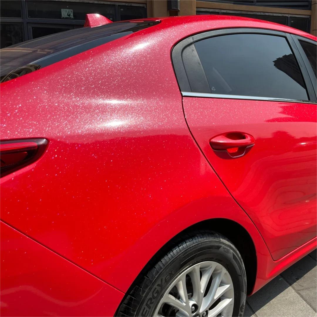 Gloss Metallic Glitter Red Car Vinyl Wrap Sale