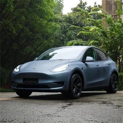 Matte Metallic Grey Blue Car Vinyl Wrap 02