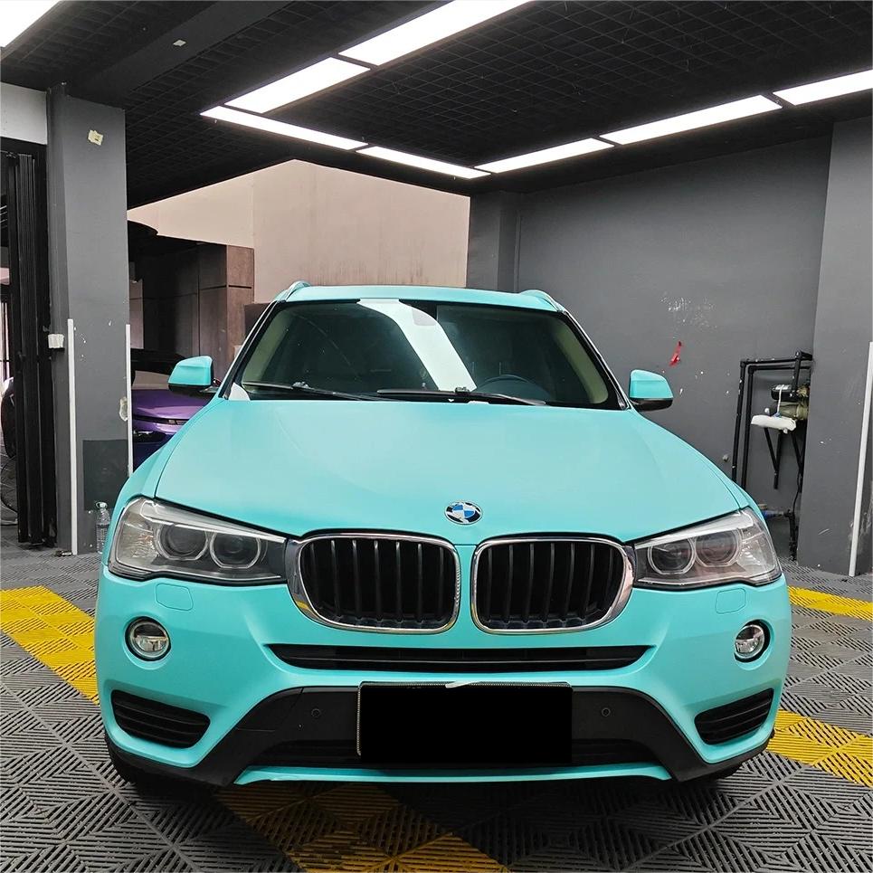 Cyan Blue Car Wrap