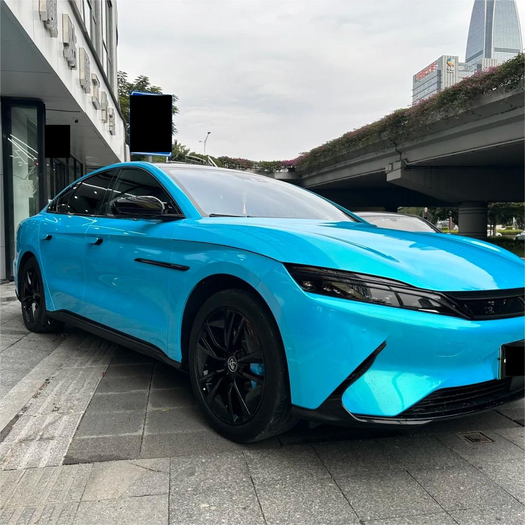 Gloss Metallic Chameleon Green Sky Blue Car Vinyl Wrap