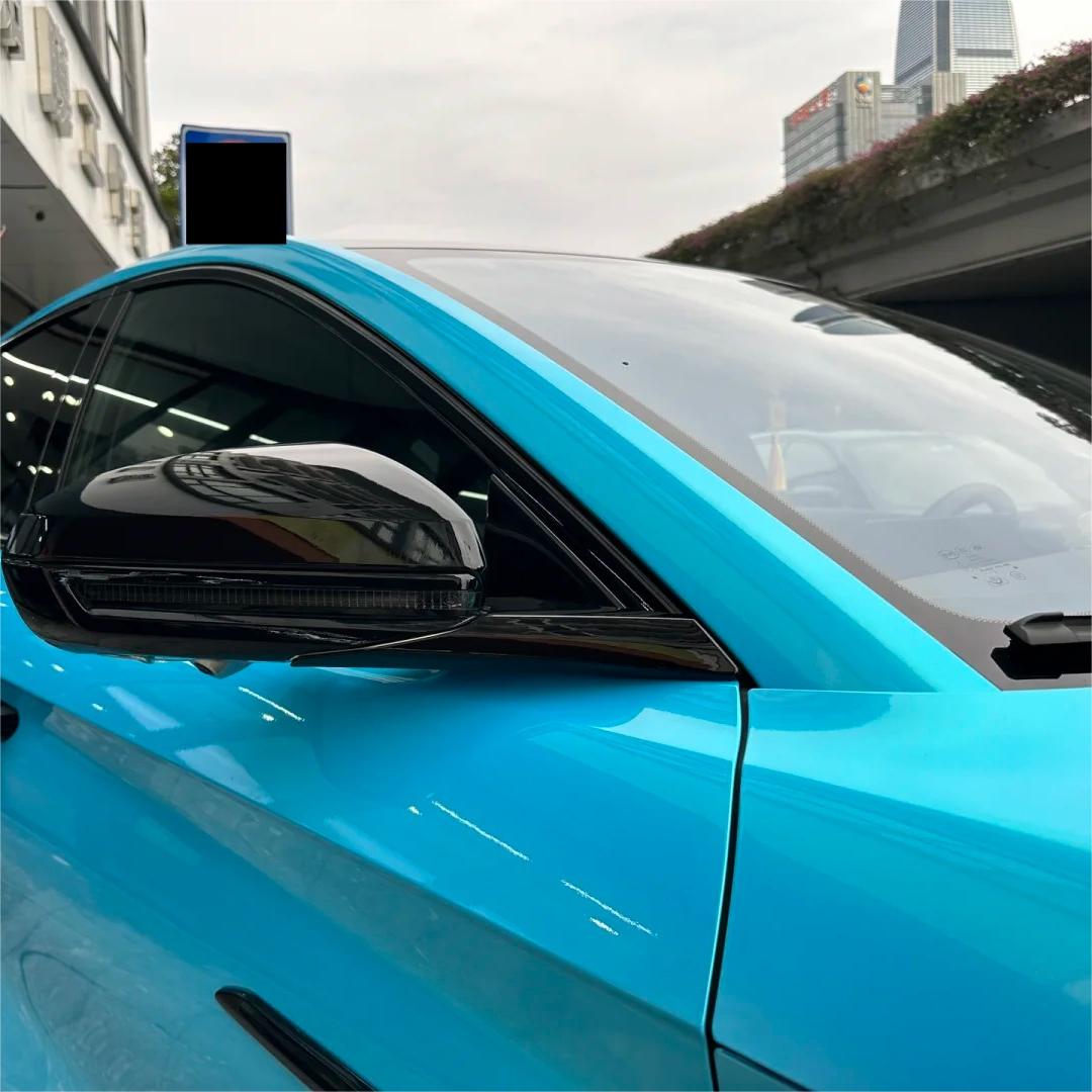 Gloss Metallic Chameleon Green Sky Blue Car Vinyl Wrap