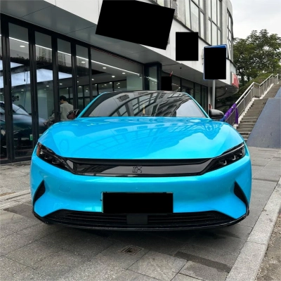 Gloss Metallic Chameleon Green Sky Blue Car Vinyl Wrap 02