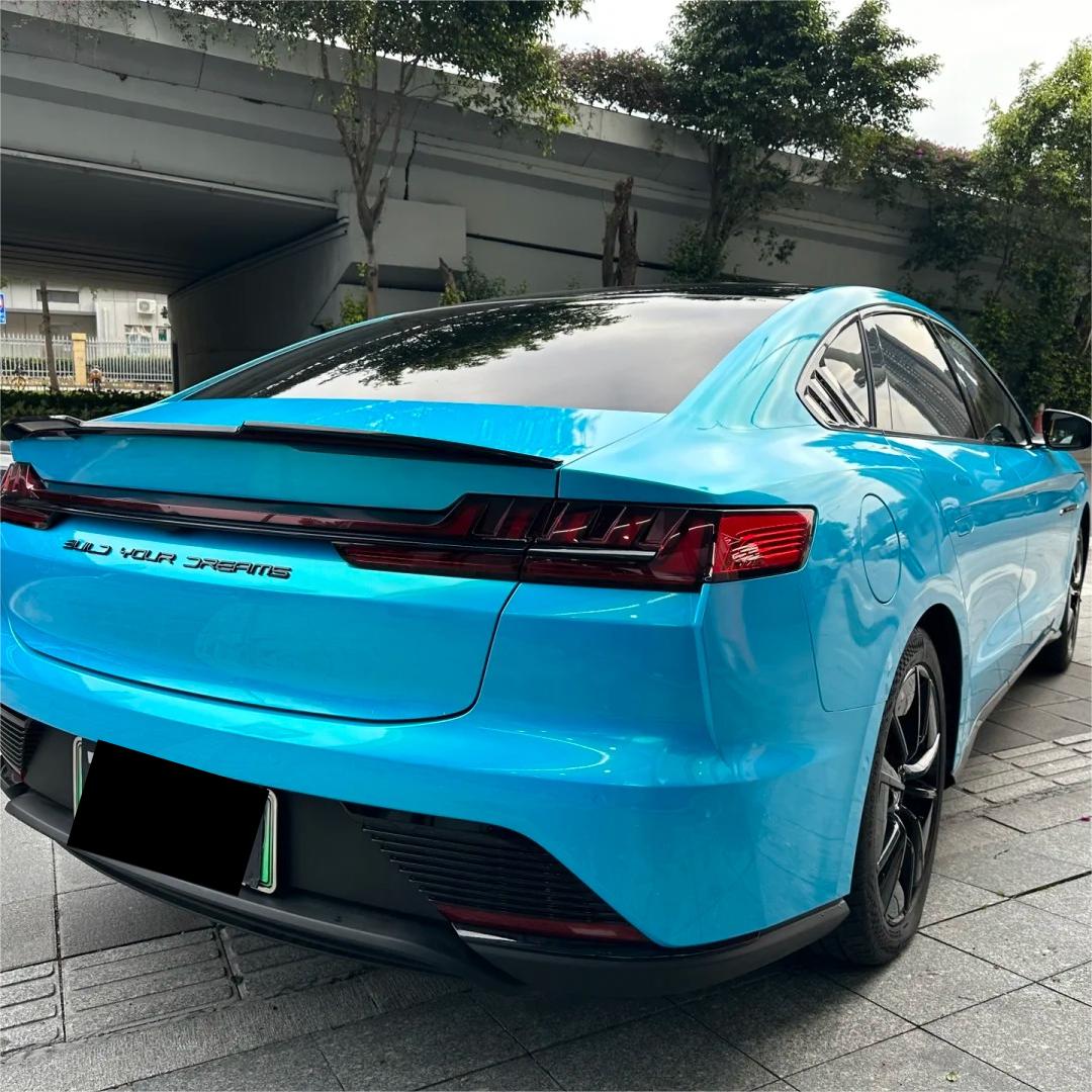 Gloss Metallic Chameleon Green Sky Blue Car Vinyl Wrap