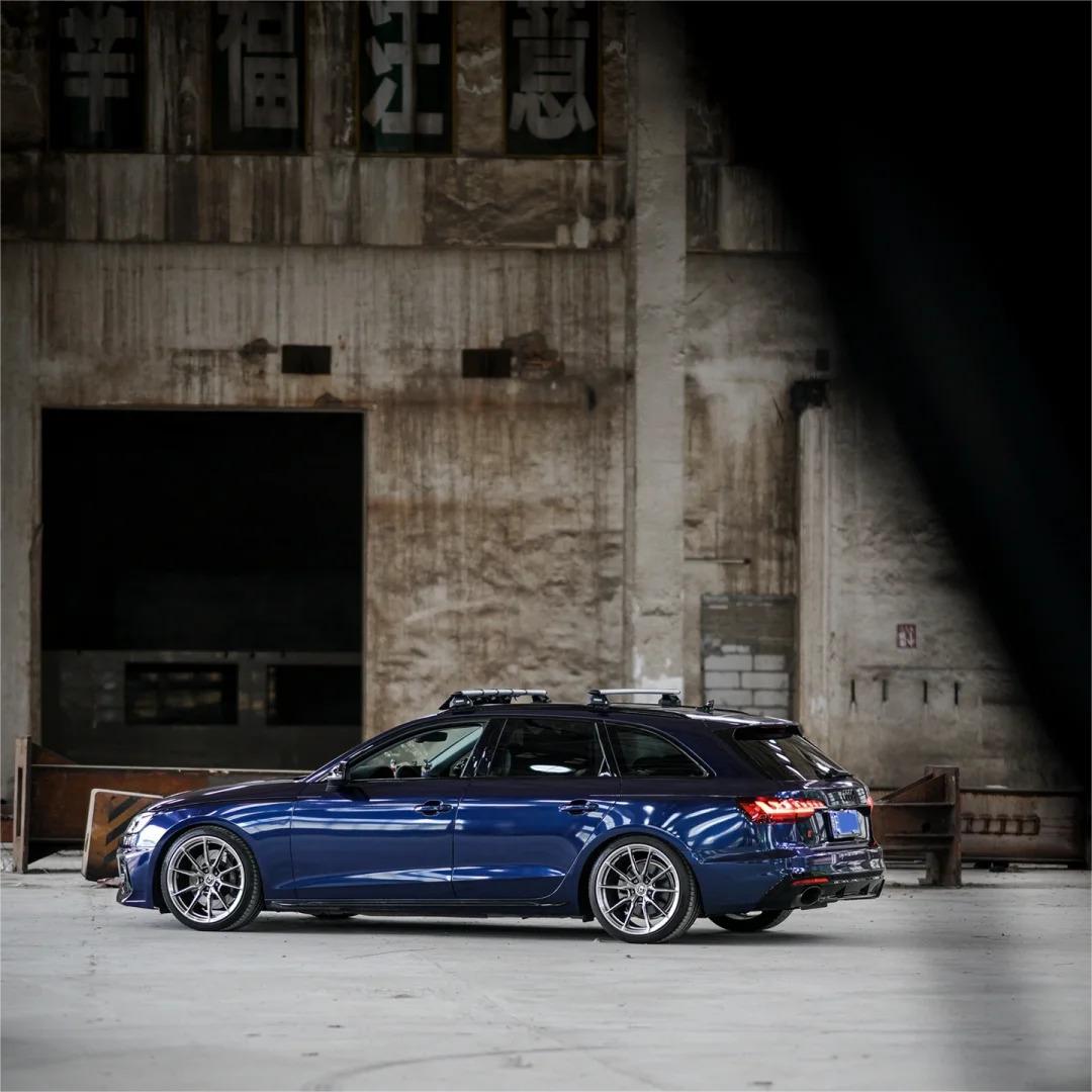 Gloss Metallic Dark Blue Car Vinyl Wrap PET | Audi Navarre Blue