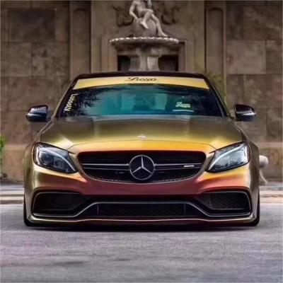 Matte Chameleon Gold Red Car Vinyl Wrap 02