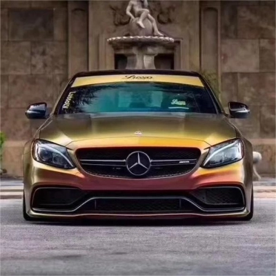 Matte Chameleon Gold Red Car Vinyl Wrap 02