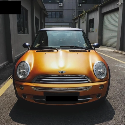 Satin Chrome Copper Brown Car Vinyl Wrap 02