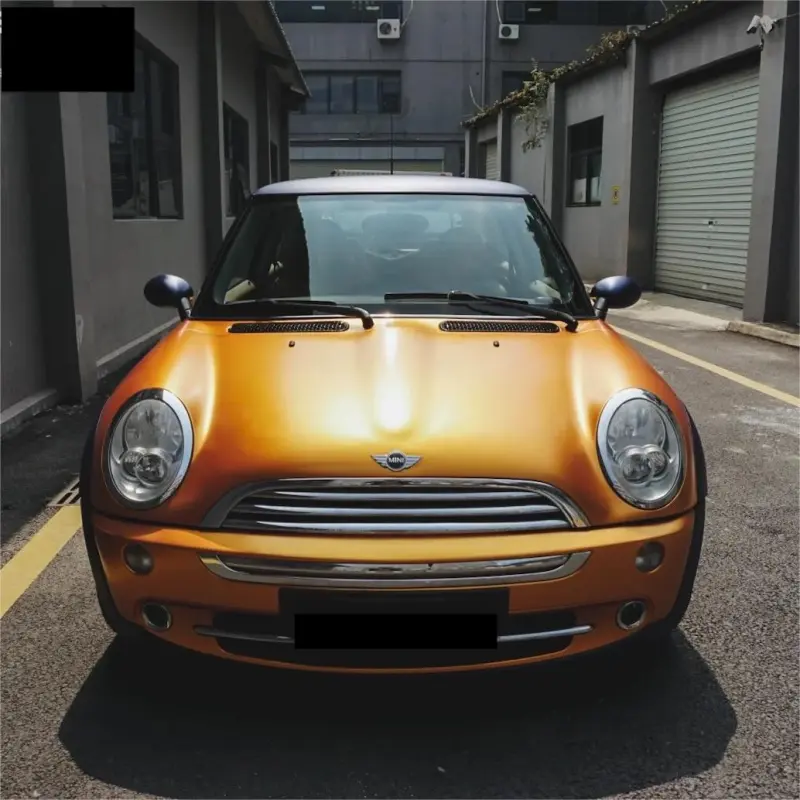 Satin Chrome Copper Brown Car Vinyl Wrap