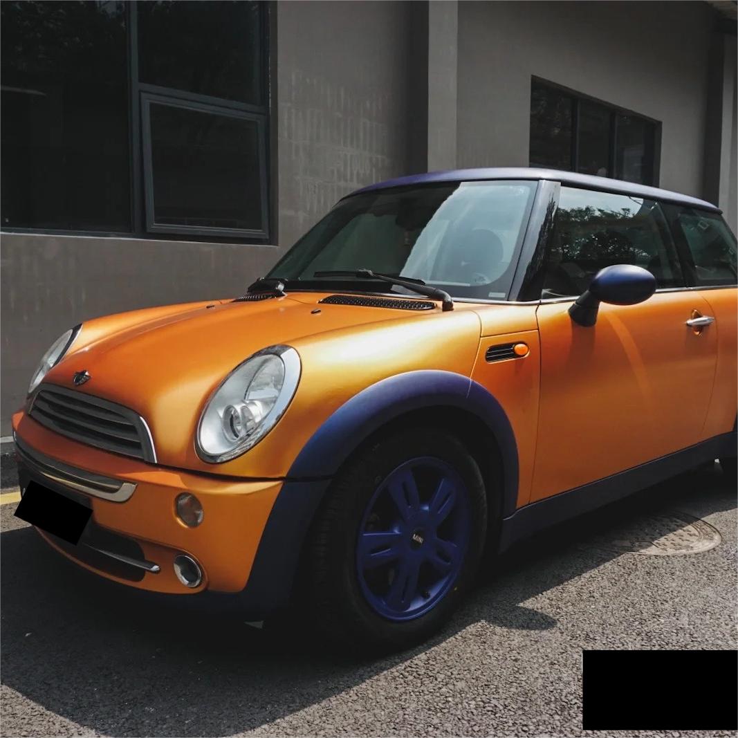 Satin Chrome Copper Brown Car Vinyl Wrap