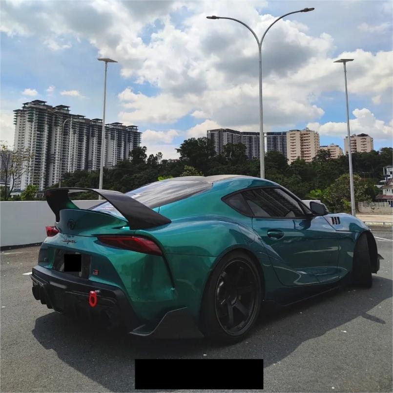 Gloss Metallic Chameleon Green Black Car Vinyl Wrap