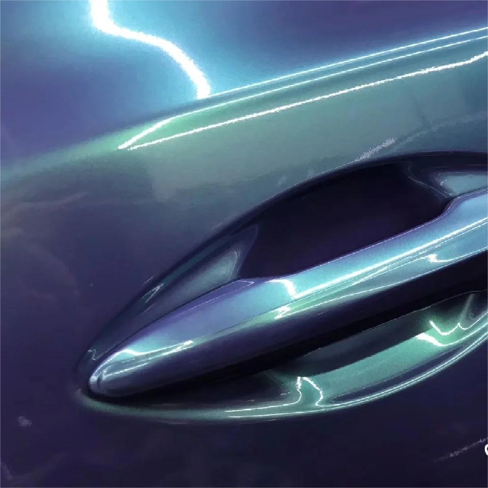 Gloss Metallic Chameleon Green Purple Car Vinyl Wrap