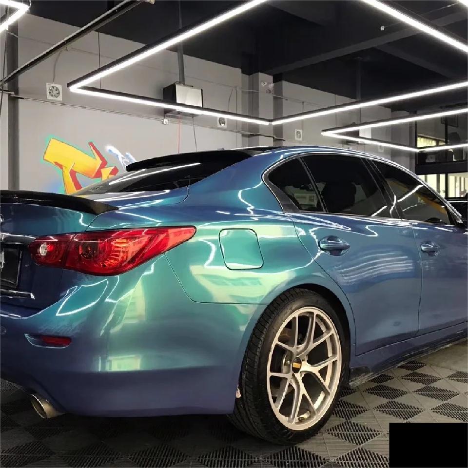 Gloss Metallic Chameleon Green Purple Car Vinyl Wrap