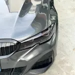 Gloss Metallic Charcoal Grey Car Vinyl Wrap PET