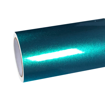Gloss Metallic Chameleon Green Black Car Vinyl Wrap 01