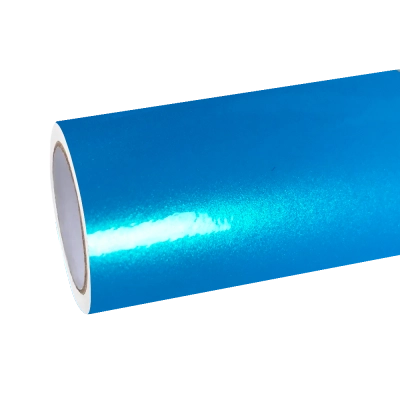 Gloss Metallic Chameleon Green Sky Blue Car Vinyl Wrap 01