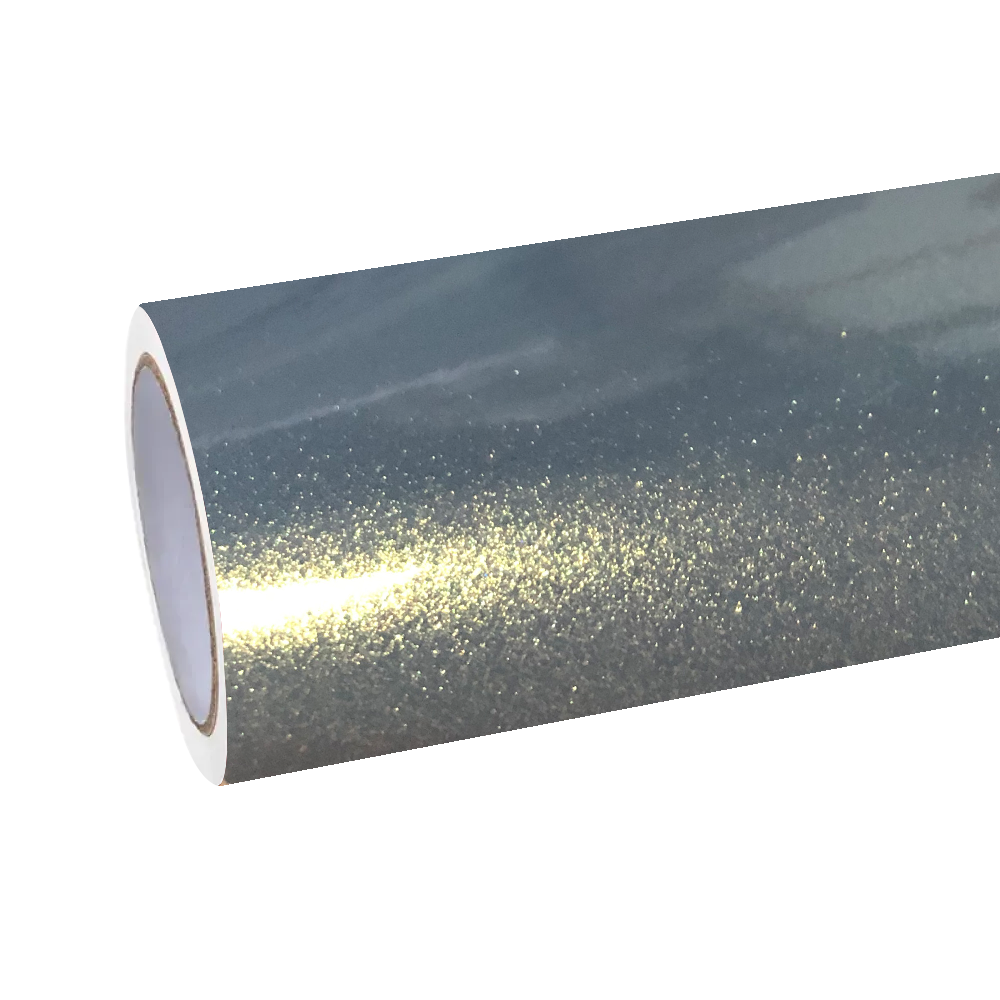 Gloss Metallic Diamond Grey Gold Car Vinyl Wrap