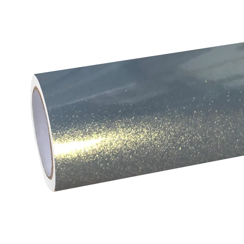 Gloss Metallic Diamond Grey Gold Car Vinyl Wrap