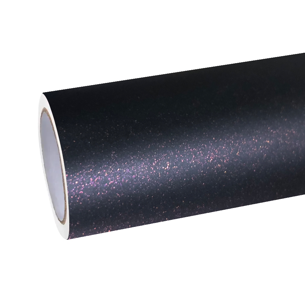 Matte Metallic Diamond Black Red Car Vinyl Wrap PET