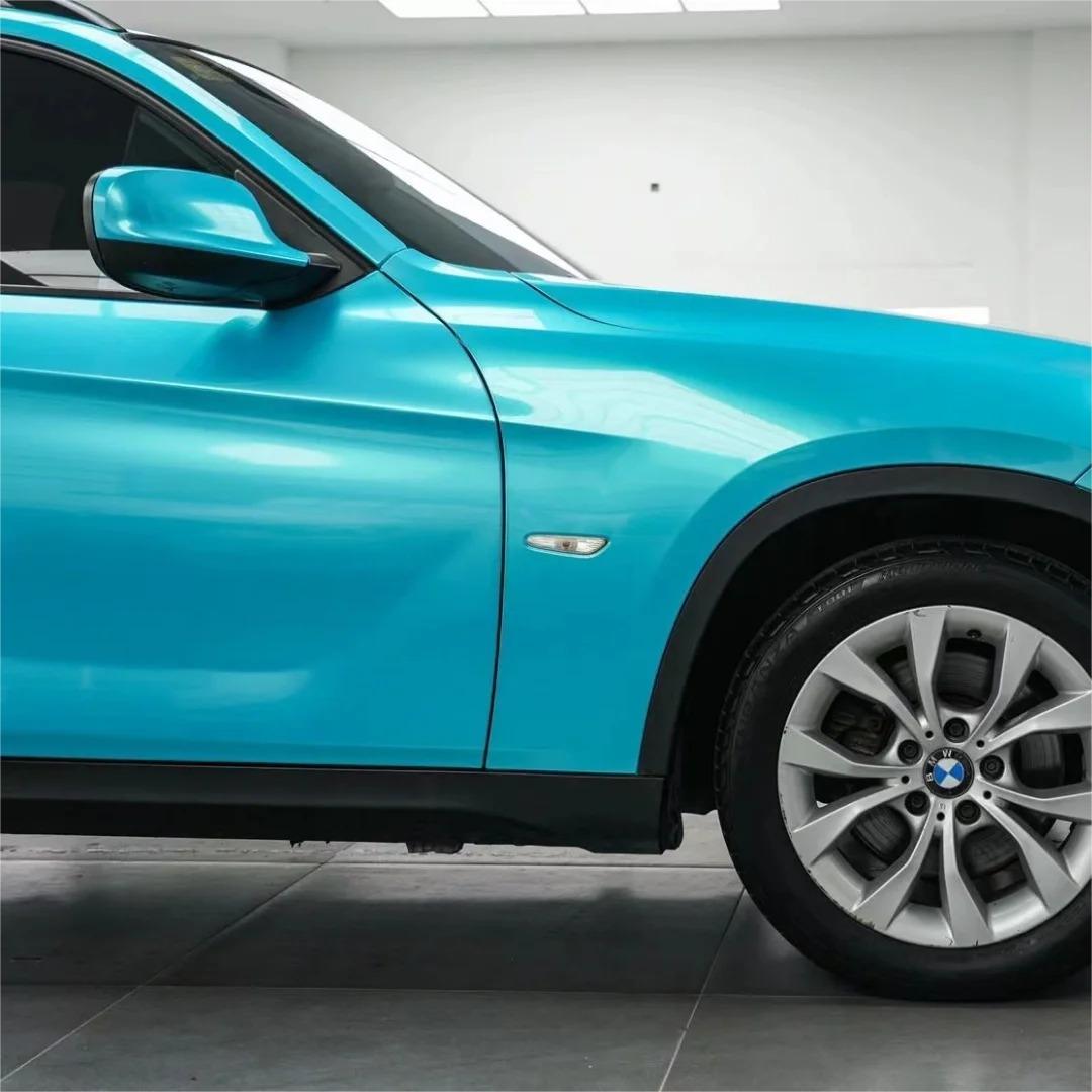 Gloss Metallic Ocean Blue Car Vinyl Wrap 