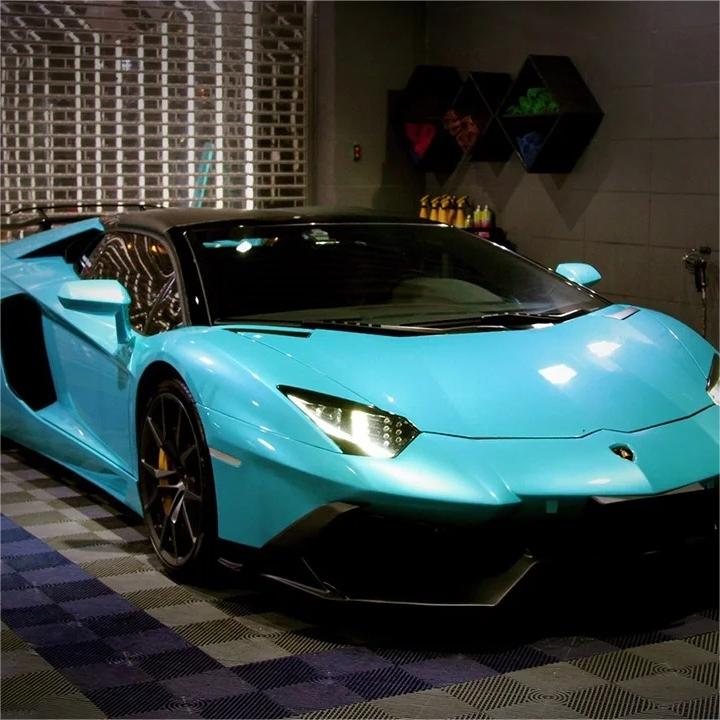 Gloss Metallic Ocean Blue Car Vinyl Wrap 