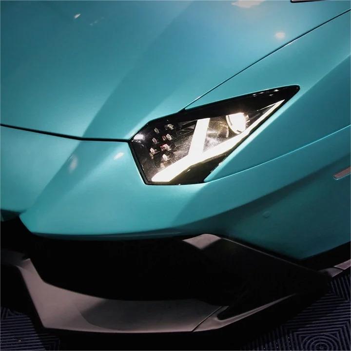 Gloss Metallic Ocean Blue Car Vinyl Wrap 