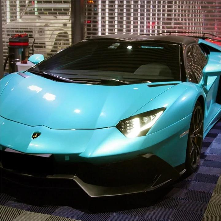 Gloss Metallic Ocean Blue Car Vinyl Wrap 