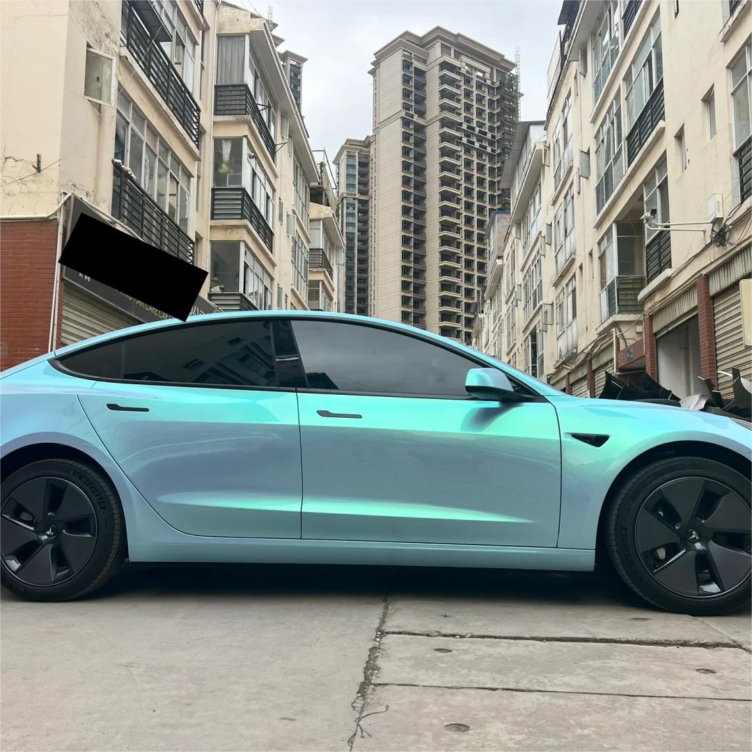 Gloss Metallic Chameleon Candy Blue Green Car Vinyl Wrap