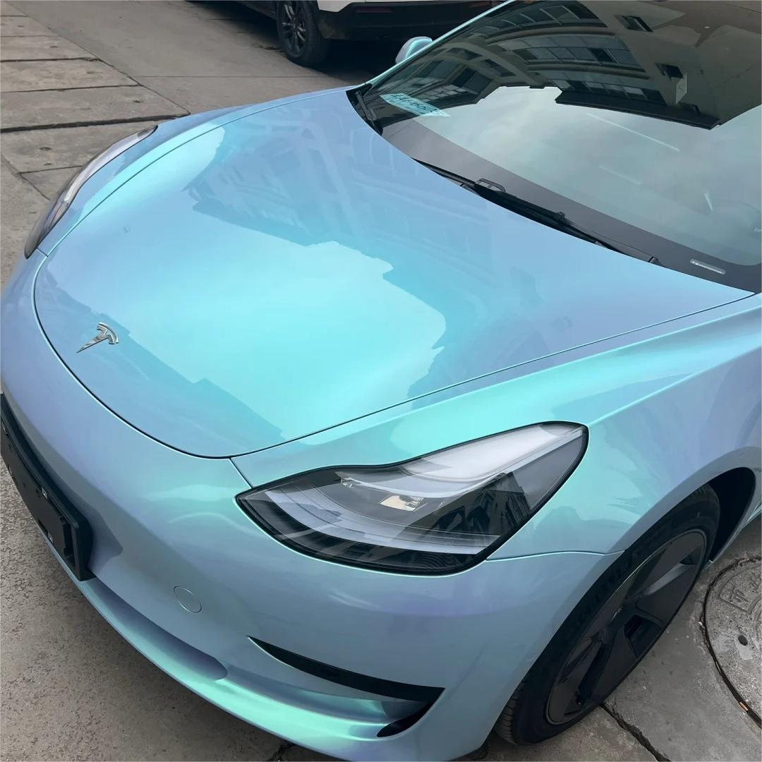 Gloss Metallic Chameleon Candy Blue Green Car Vinyl Wrap