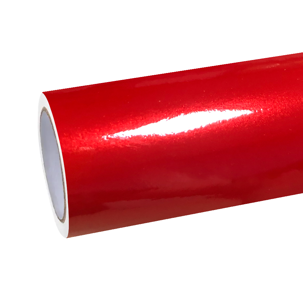 Gloss Metallic Fire Red Car Vinyl Wrap