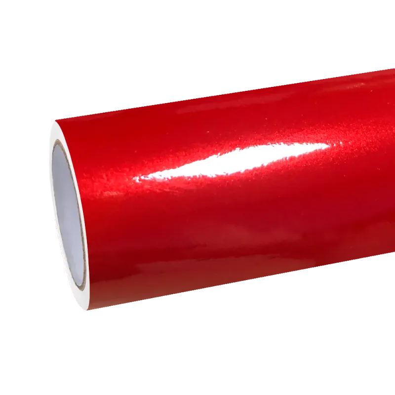 Gloss Metallic Fire Red Car Vinyl Wrap