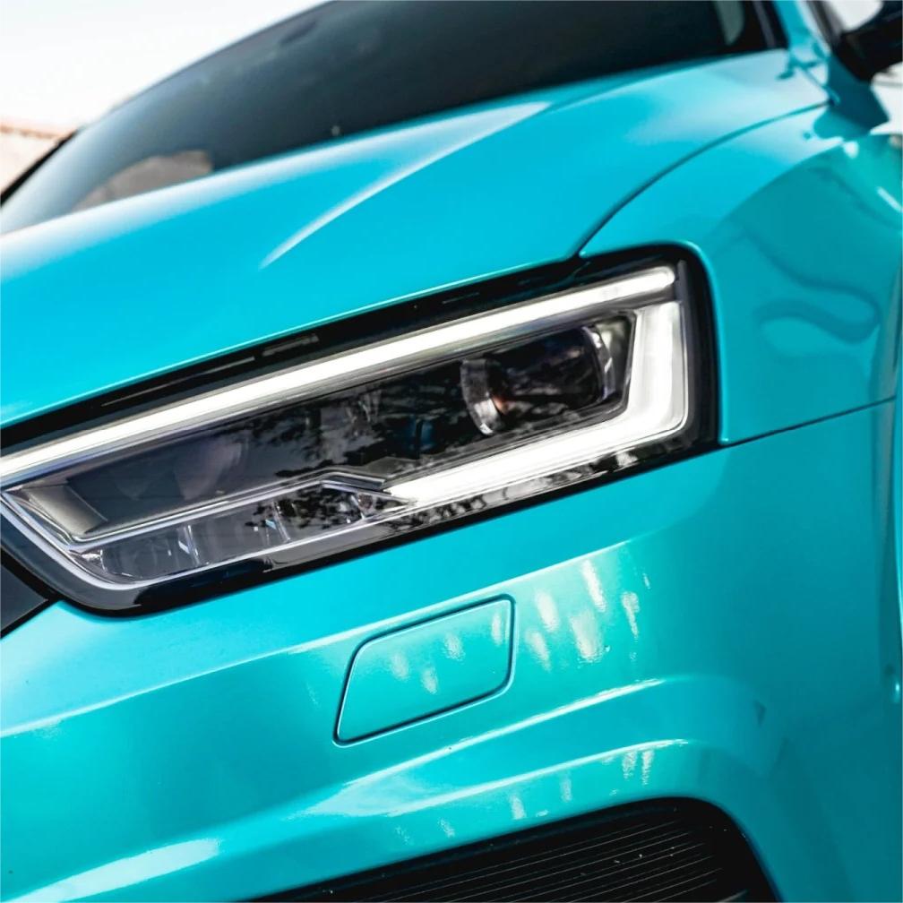 Gloss Metallic Lake Blue Car Vinyl Wrap 