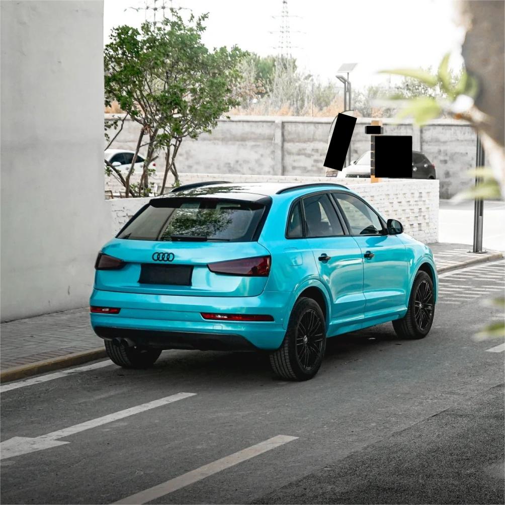 Gloss Metallic Lake Blue Car Vinyl Wrap 