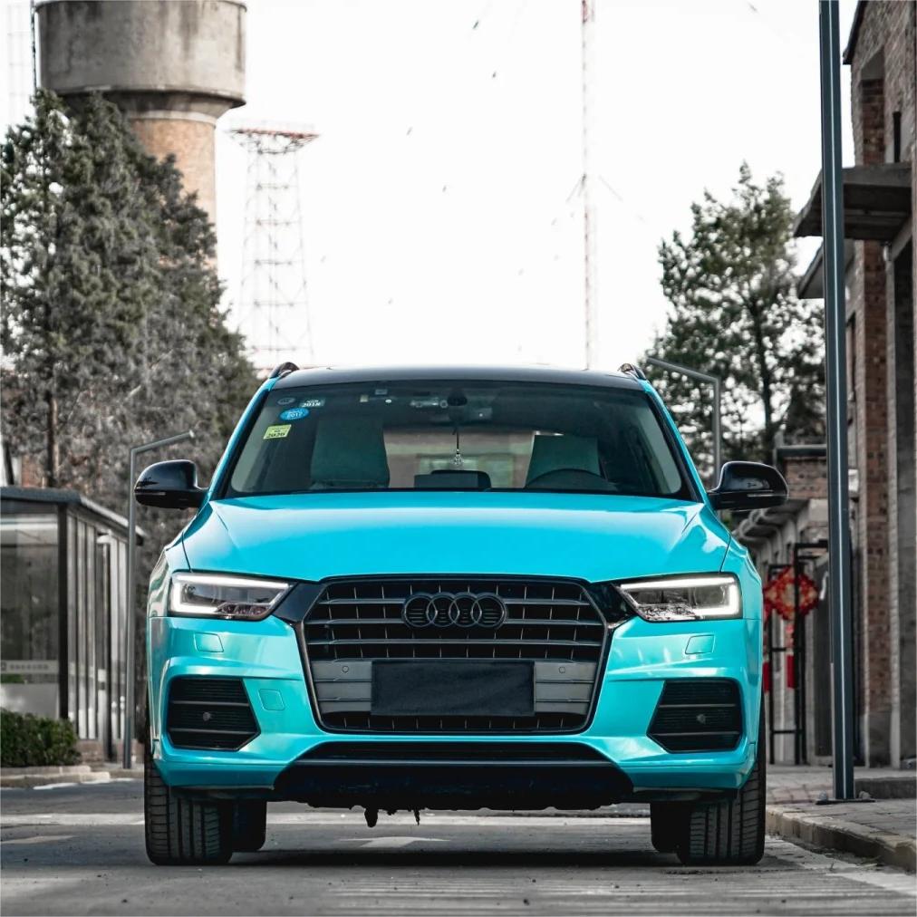 Gloss Metallic Lake Blue Car Vinyl Wrap 