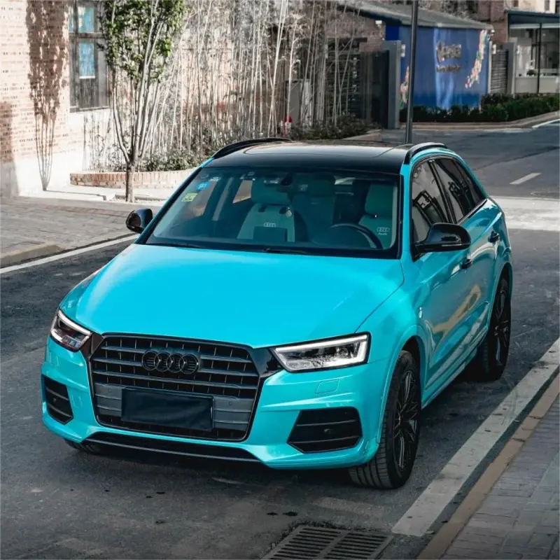 Gloss Metallic Lake Blue Car Vinyl Wrap 
