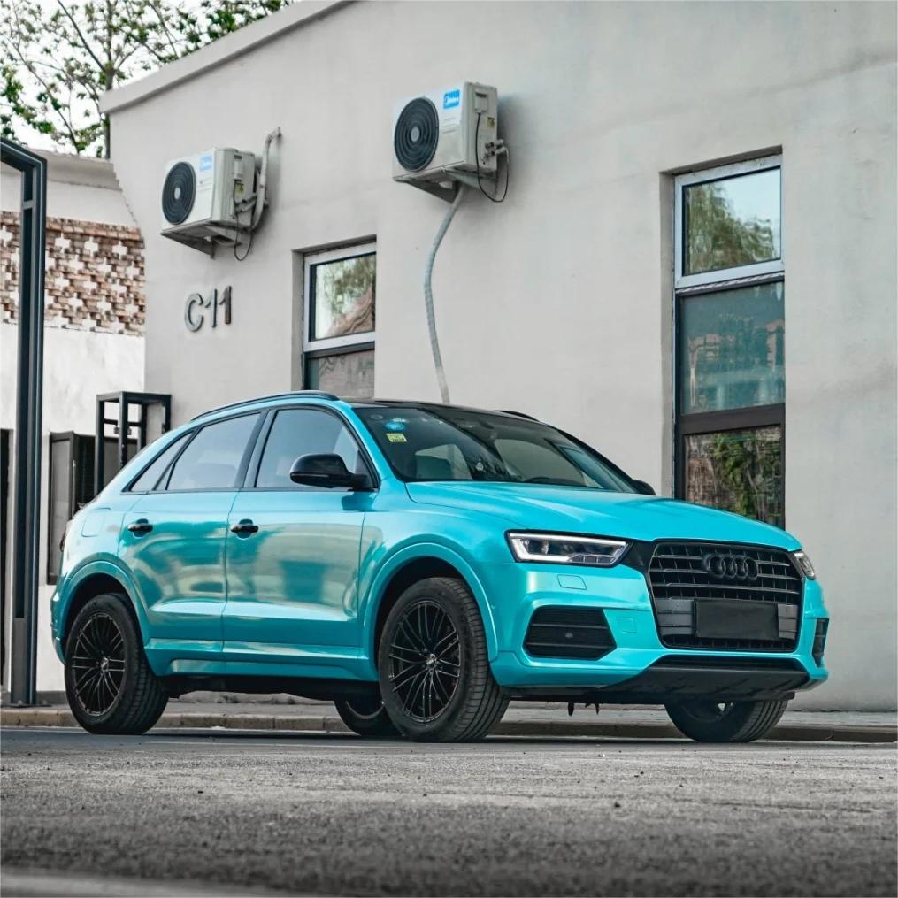 Gloss Metallic Lake Blue Car Vinyl Wrap 