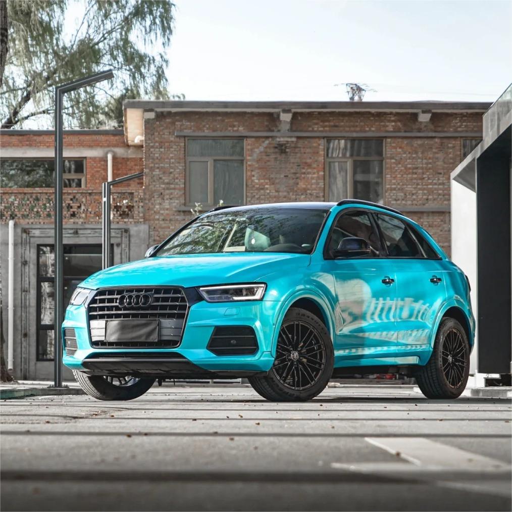 Gloss Metallic Lake Blue Car Vinyl Wrap 