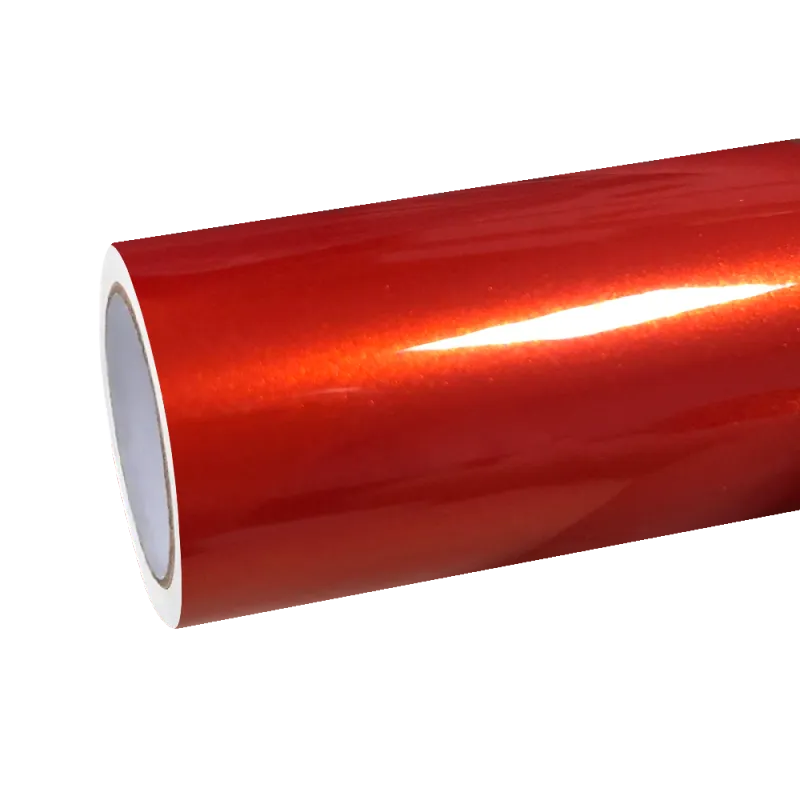 Gloss Metallic Paint Orange Car Vinyl Wrap PET