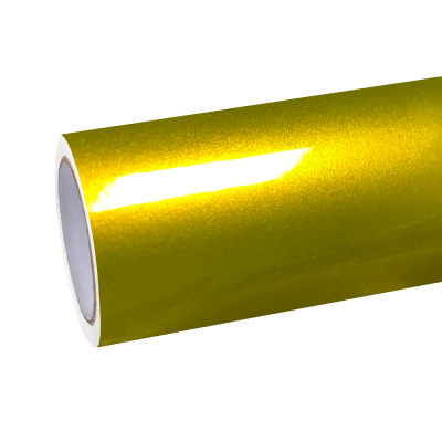 Gloss Metallic Lemon Yellow Car Vinyl Wrap  01