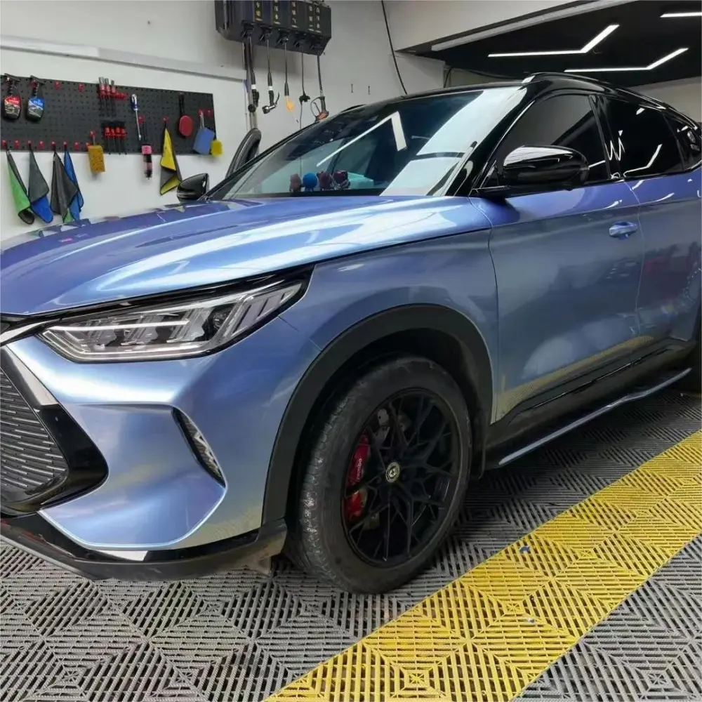 Gloss Steel Blue Car Wrap Steel Blue Vinyl Wraps ALUKOVINYL
