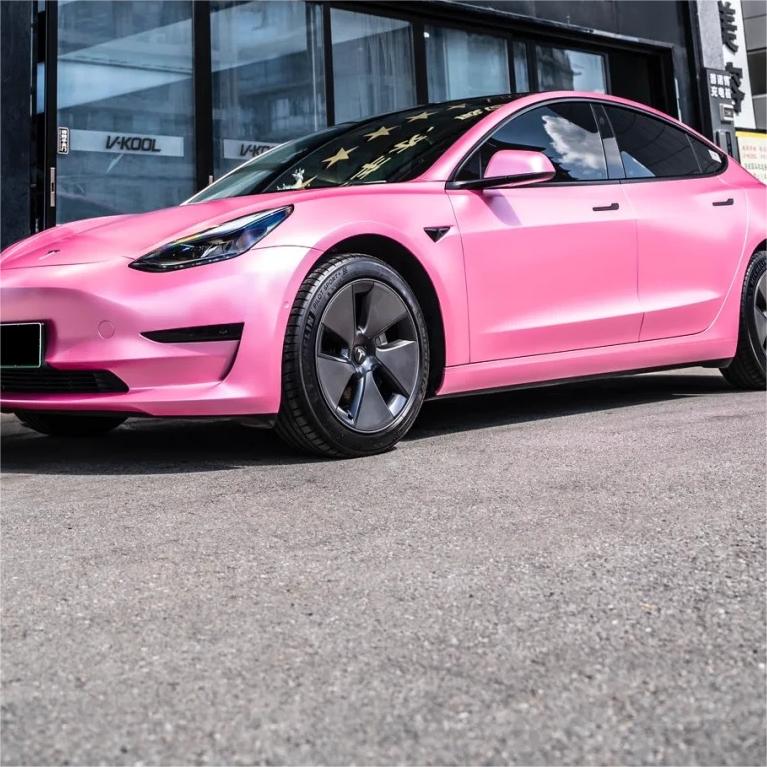 Matte Metallic Shell Pink Car Vinyl Wrap