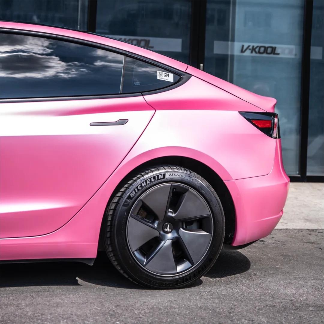 Matte Metallic Shell Pink Car Vinyl Wrap