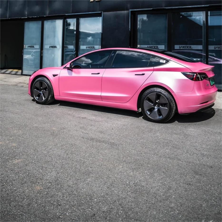Matte Metallic Shell Pink Car Vinyl Wrap