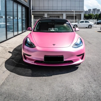 Matte Metallic Shell Pink Car Vinyl Wrap 02