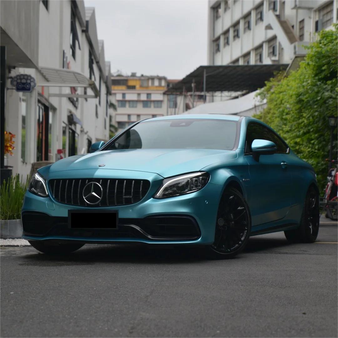 Matte Metallic Lake Blue Car Vinyl Wrap 